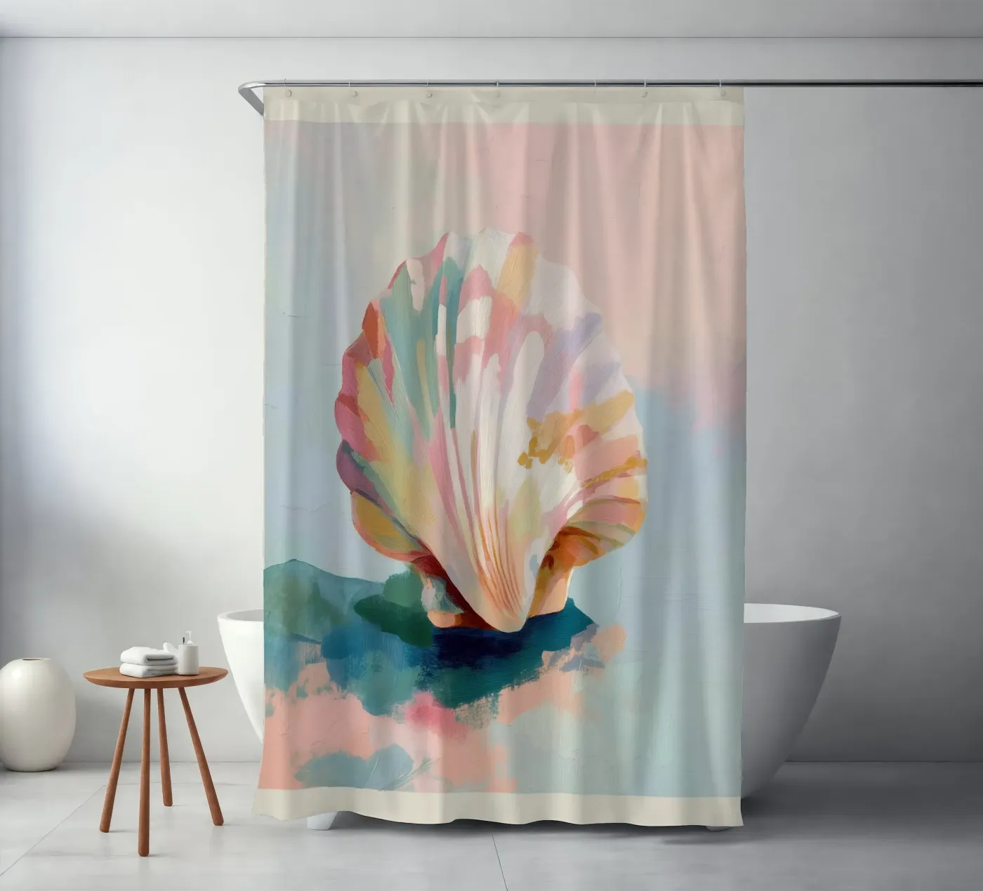 Blush Shell Duschvorhang von softsoul