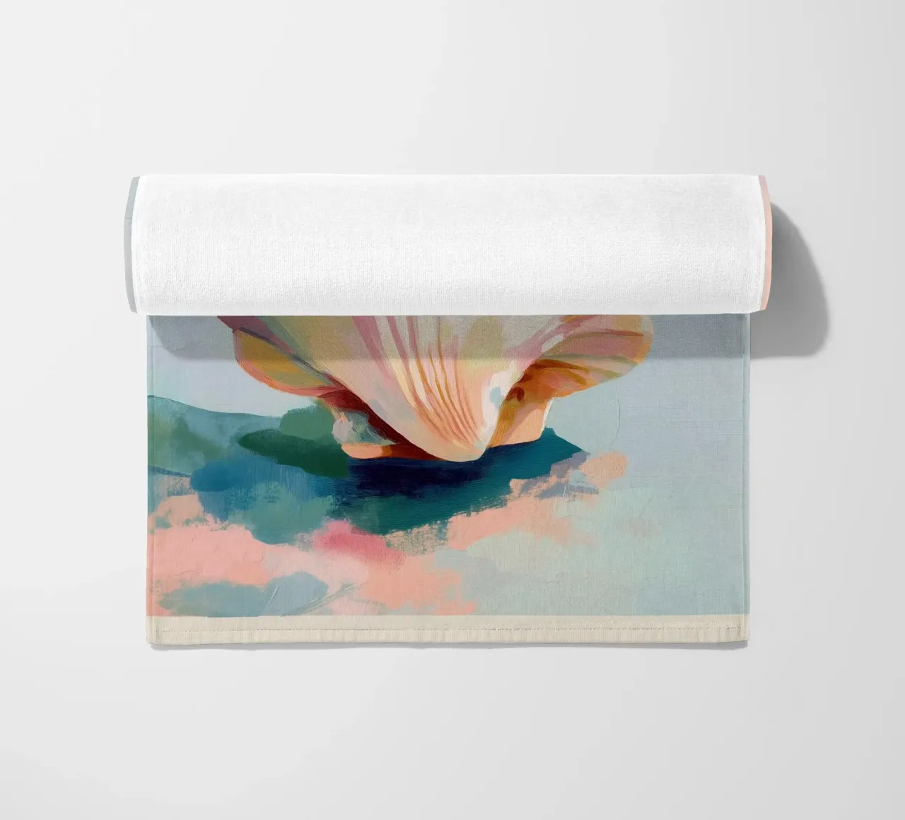 Blush Shell beach towel by softsoul