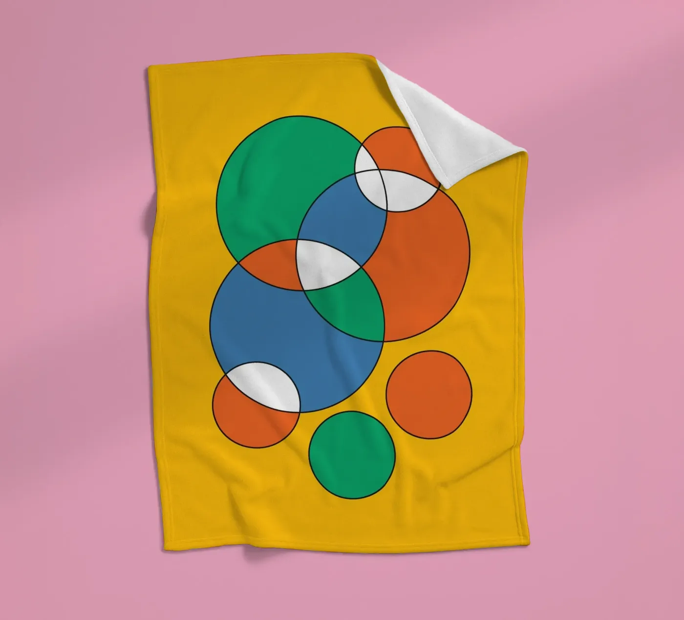 Circle Bubble Overlay fleece blanket by Studio Fun Boy