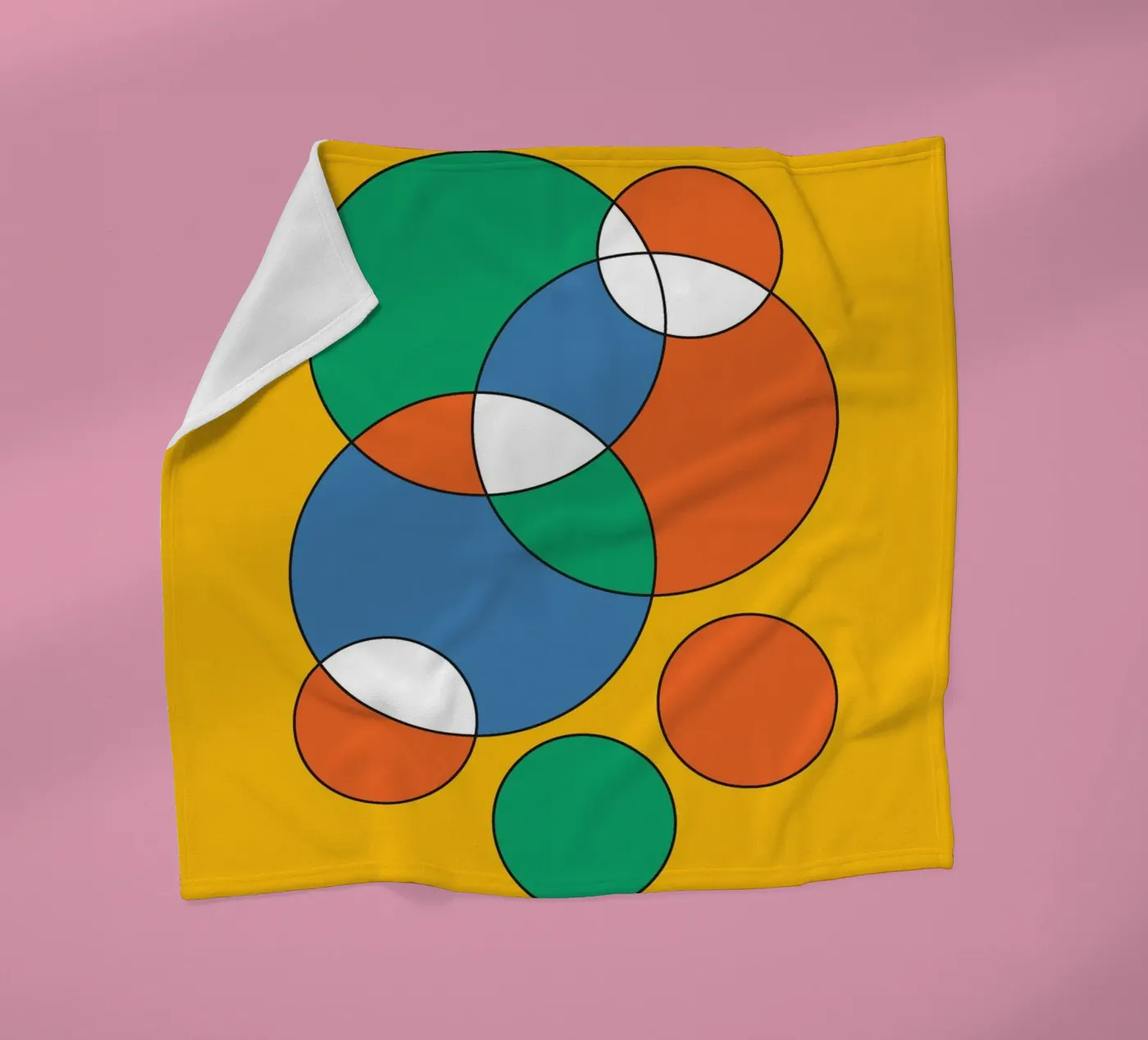 Circle Bubble Overlay fleece blanket by Studio Fun Boy