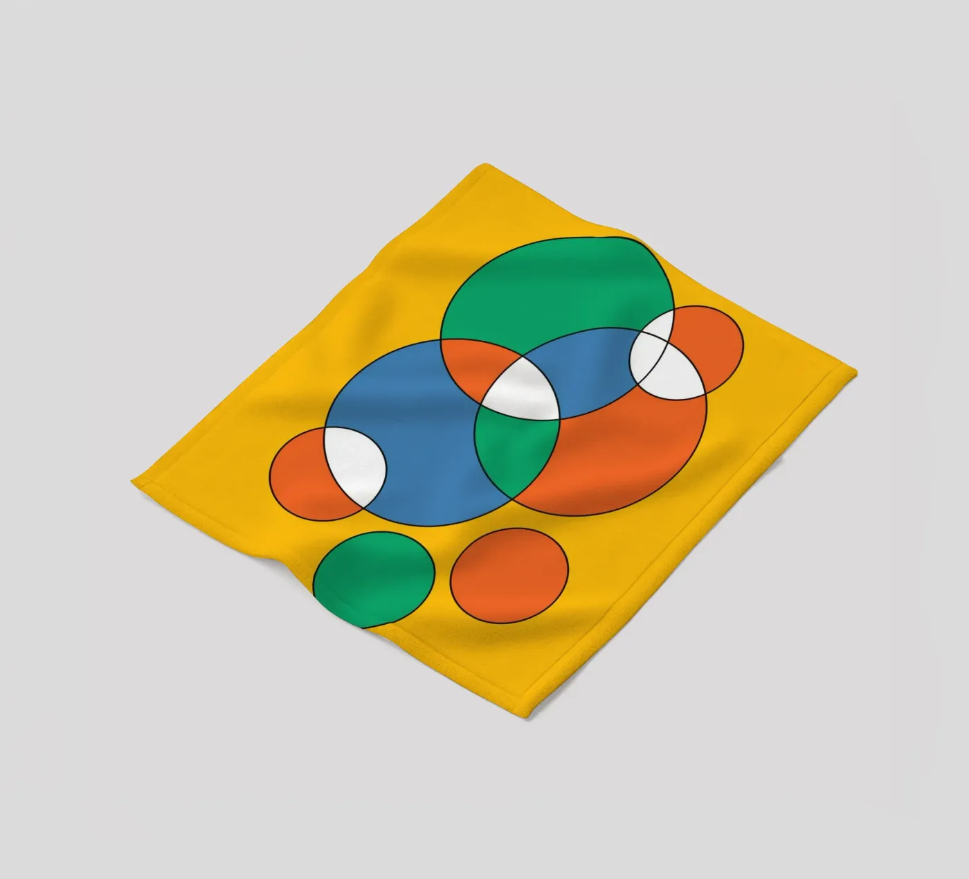 Circle Bubble Overlay fleece blanket by Studio Fun Boy