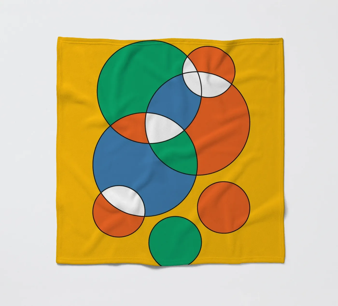 Circle Bubble Overlay fleece blanket by Studio Fun Boy