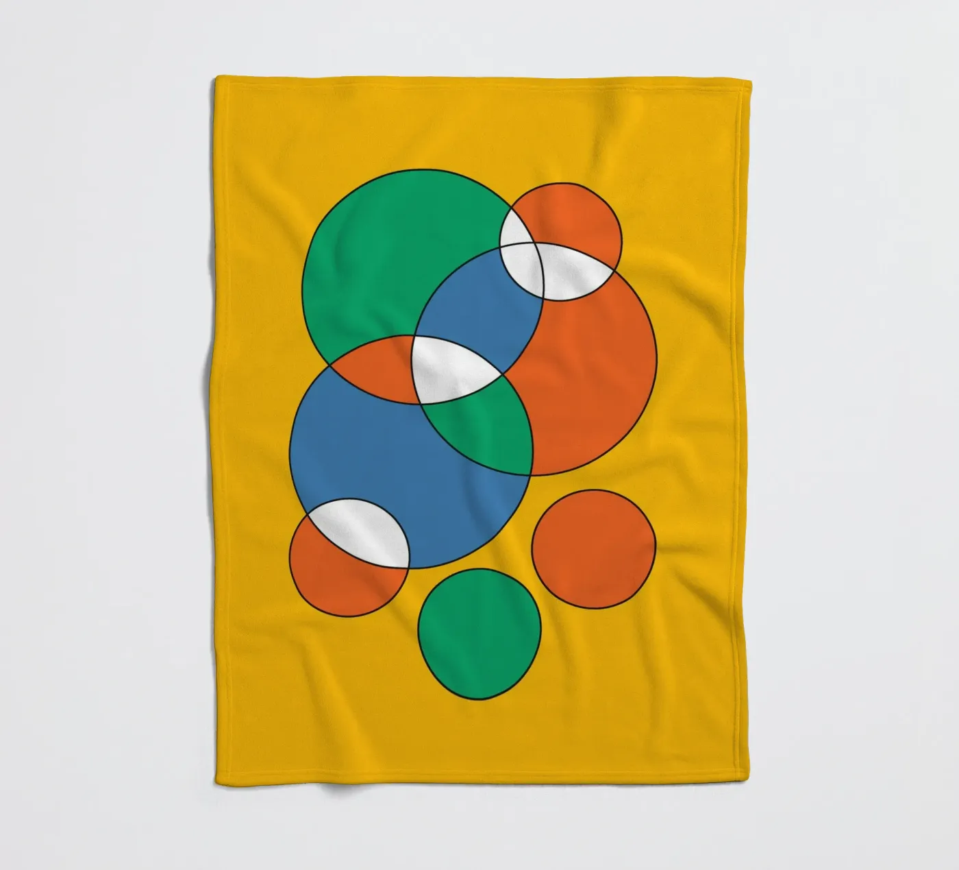 Circle Bubble Overlay fleece blanket by Studio Fun Boy