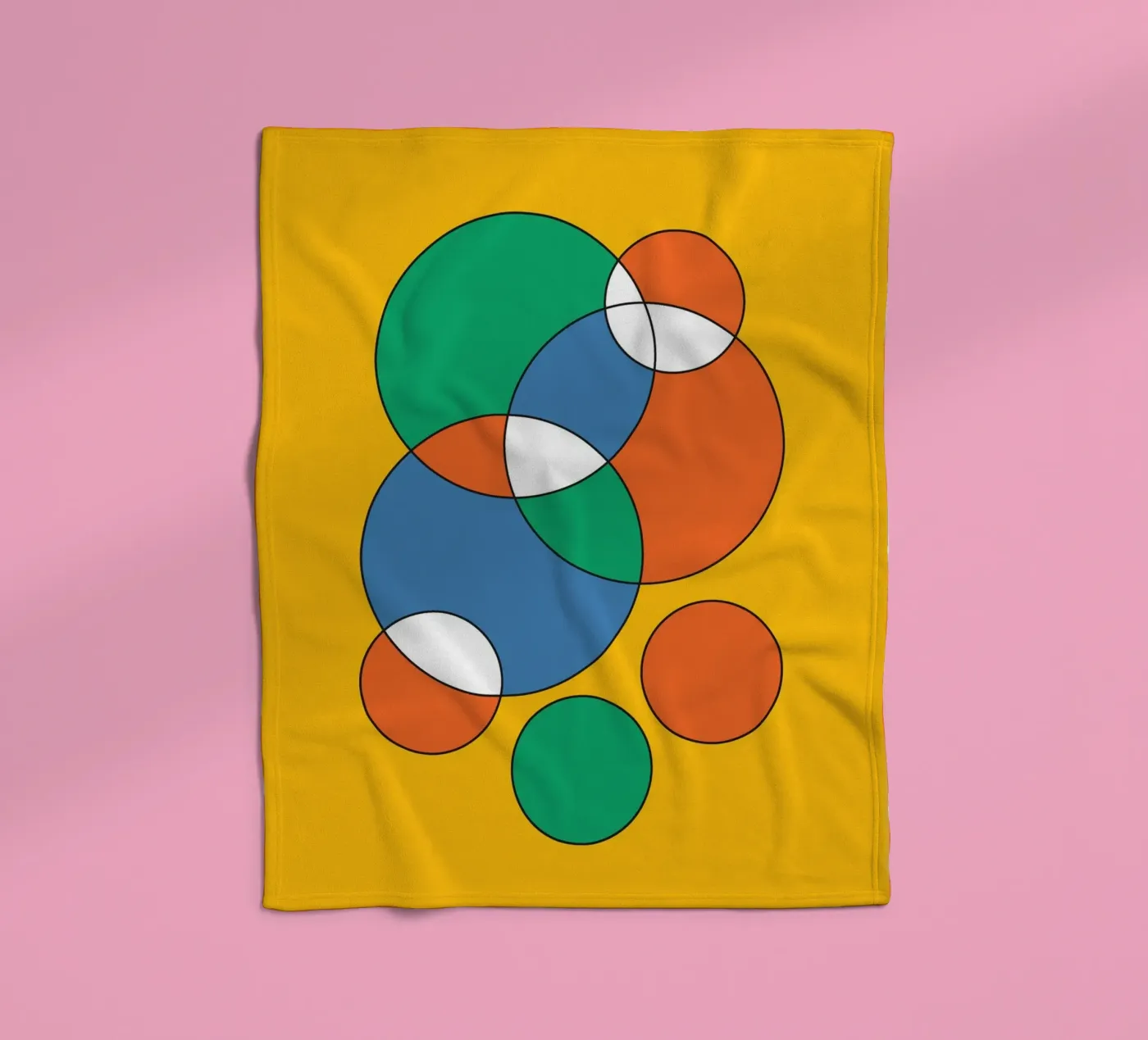 Circle Bubble Overlay fleece blanket by Studio Fun Boy