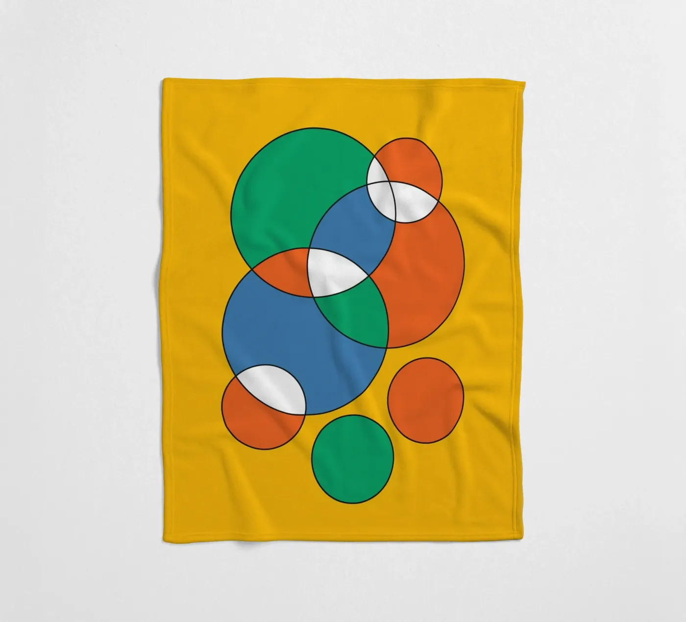 Circle Bubble Overlay fleece blanket by Studio Fun Boy