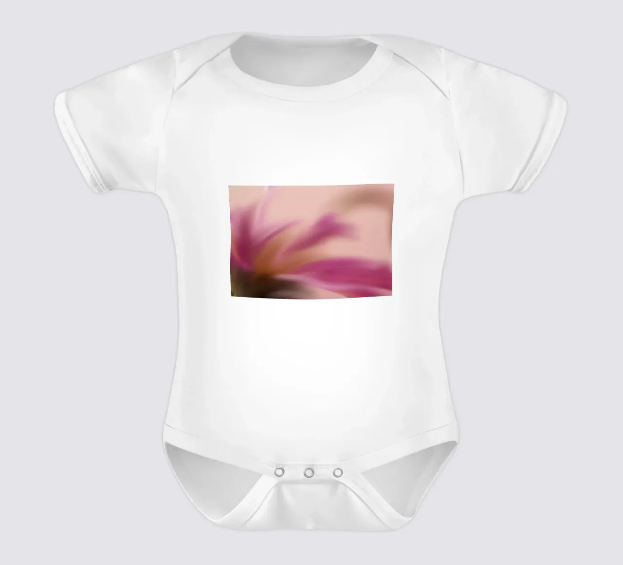 Piccolo fiore rosa sfocato artisticamente body neonato maniche corte da Something for you