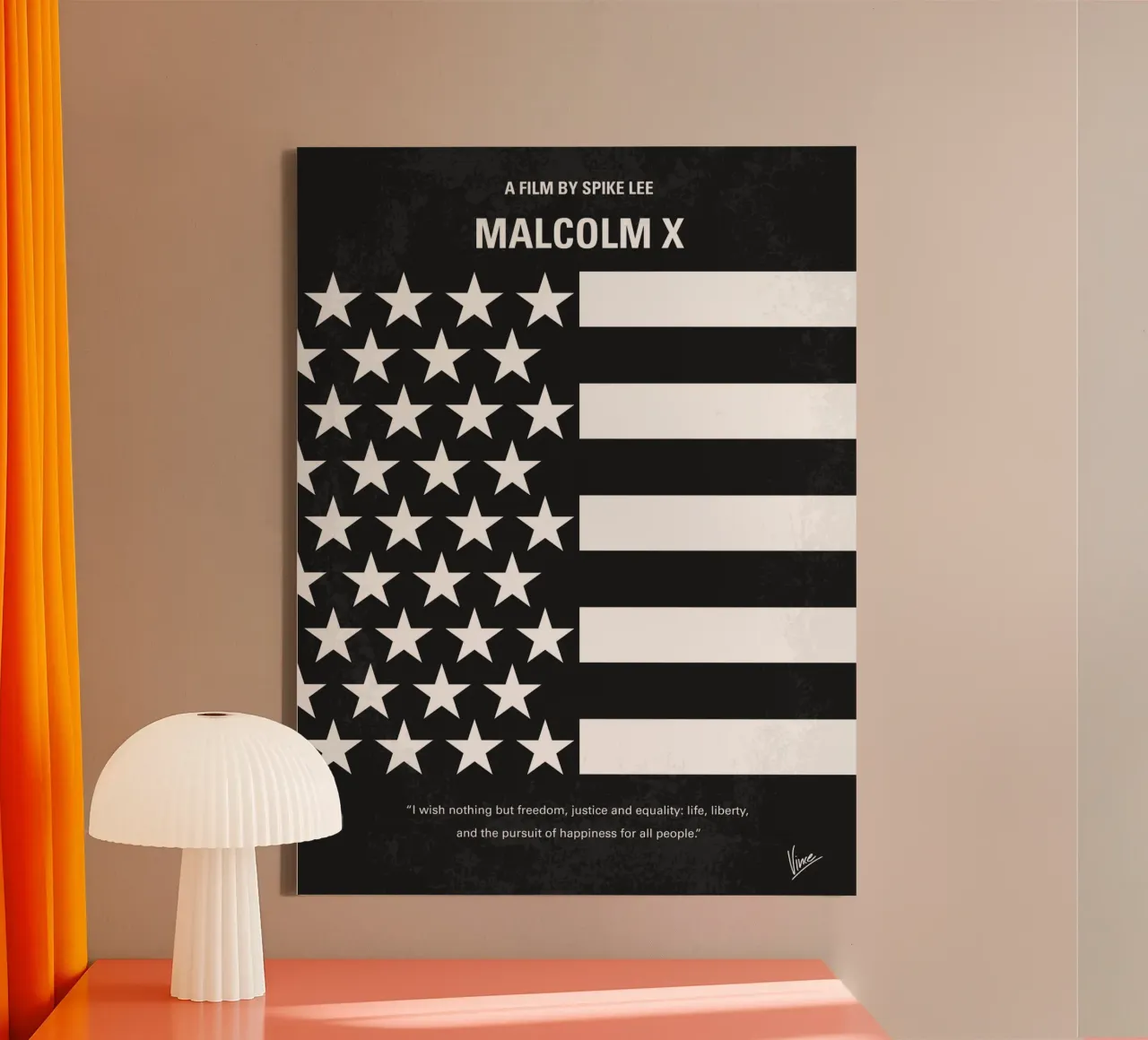 No250 My MALCOLM X minimal movie poster tela con Cornice a cassetta da Chungkong
