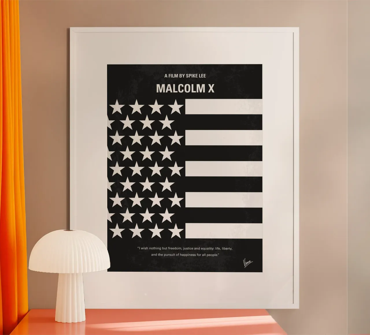 No250 My MALCOLM X minimal movie poster poster con telaio in legno da Chungkong
