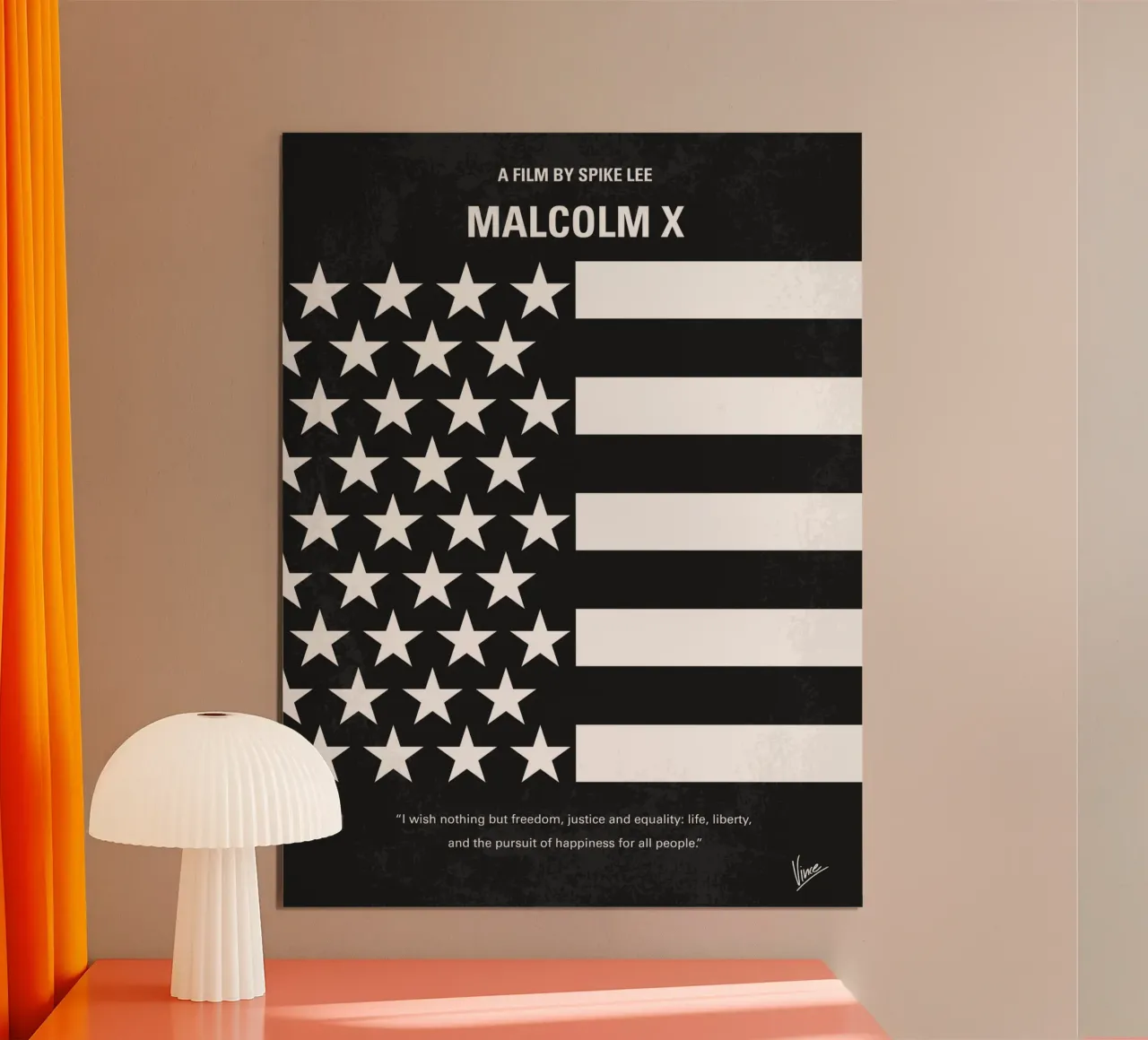 No250 My MALCOLM X minimal movie poster poster con telaio in legno da Chungkong