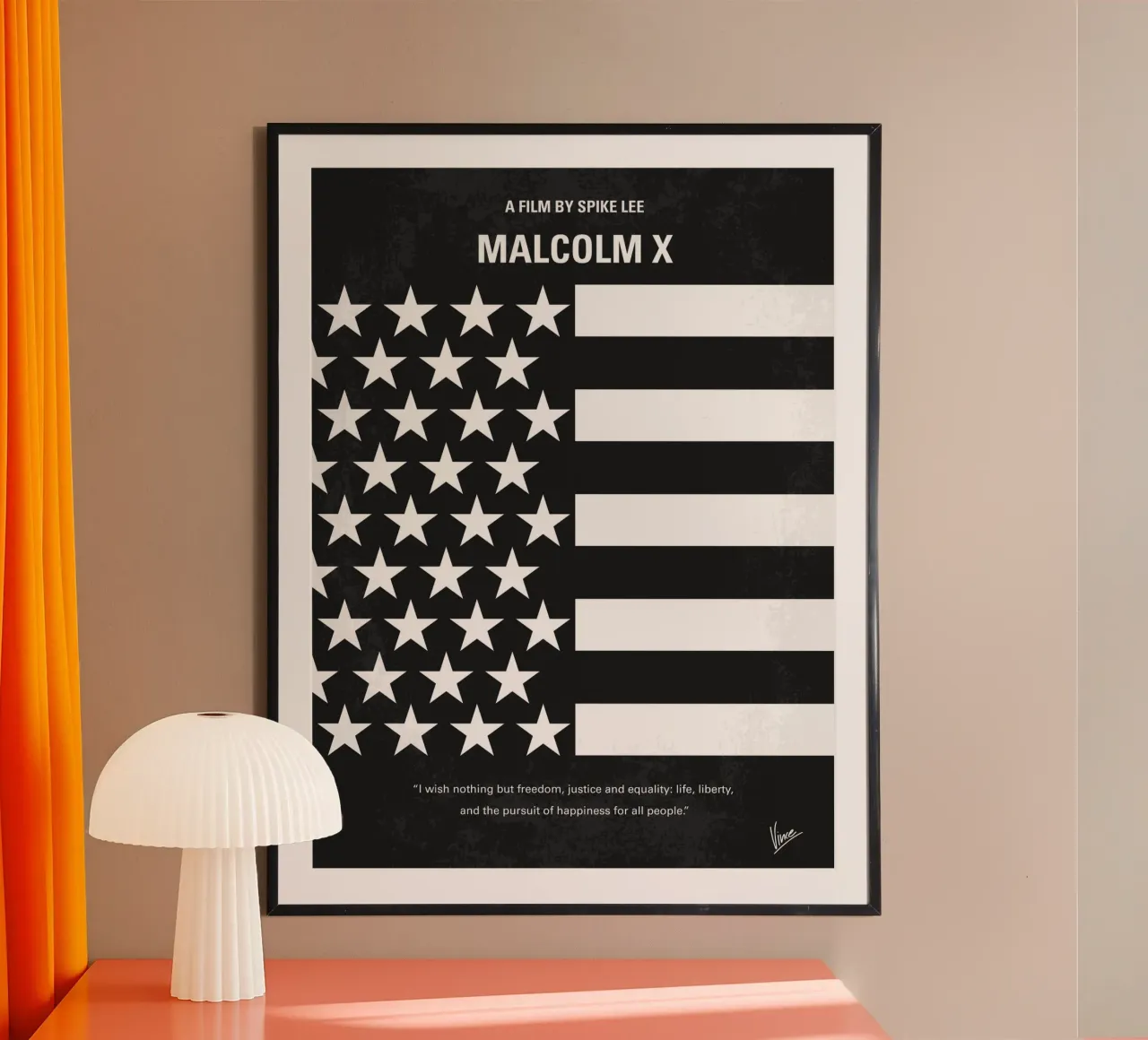 No250 My MALCOLM X minimal movie poster poster con telaio in legno da Chungkong