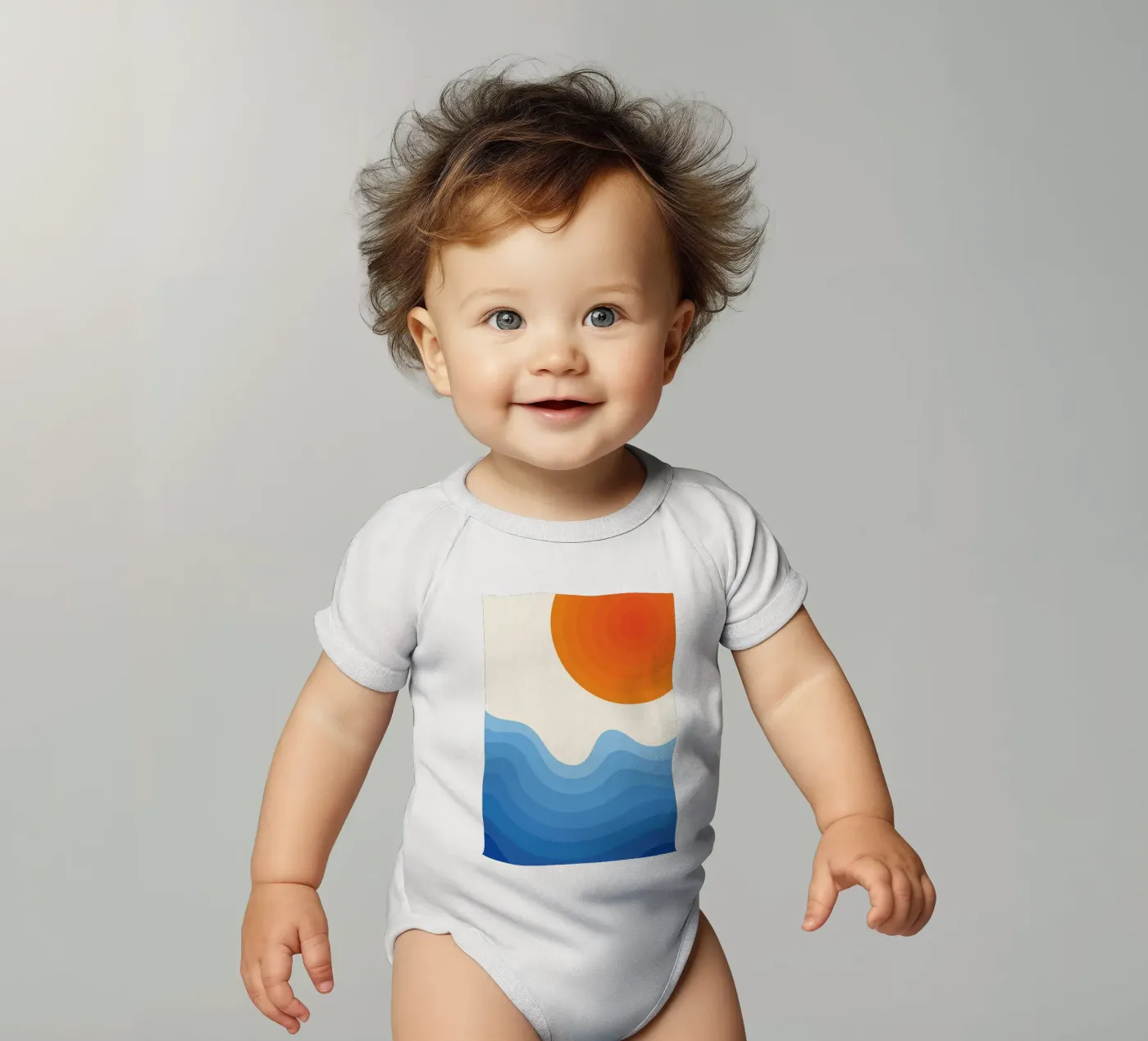 Sunset Ocean Gradient body neonato maniche corte da Studio Fun Boy