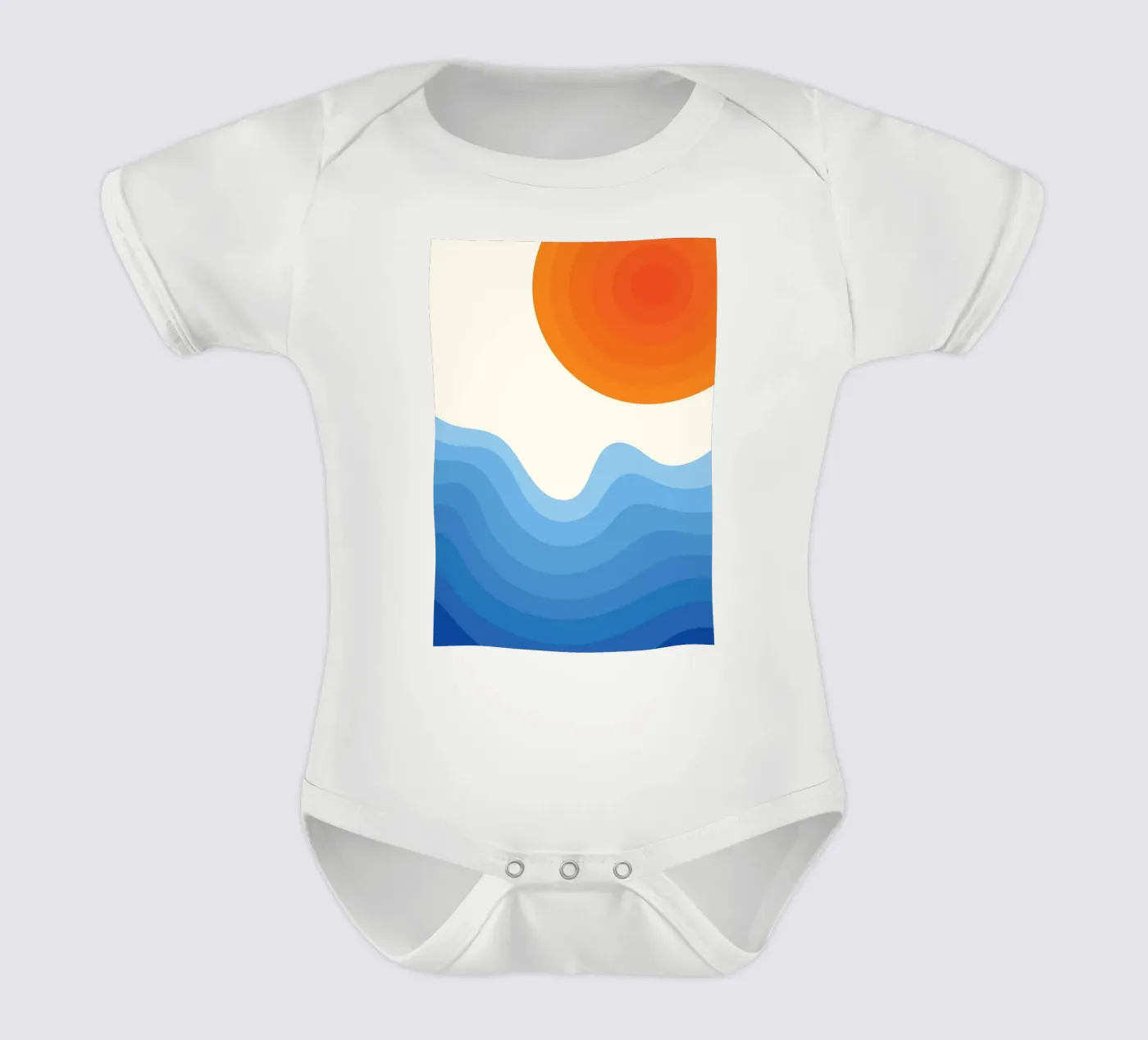 Zonsondergang Oceaan Gradient babyrompertje korte mouwen van Studio Fun Boy