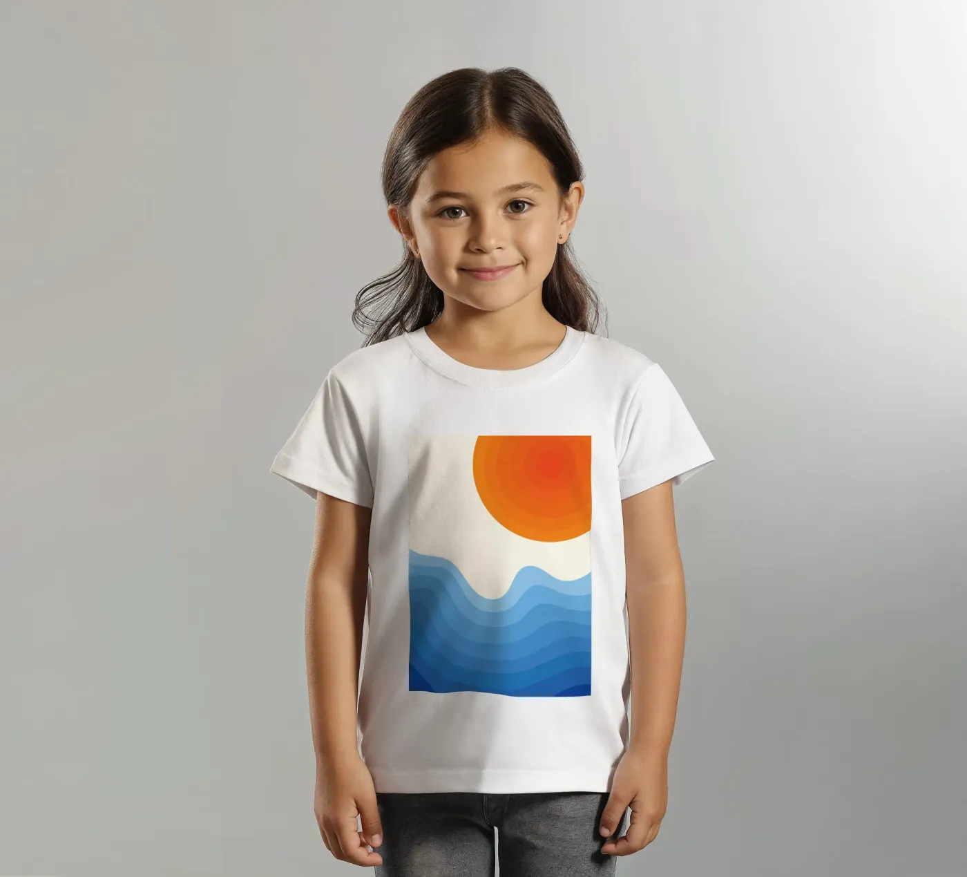 Sunset Ocean Gradient kinder t-shirt van Studio Fun Boy