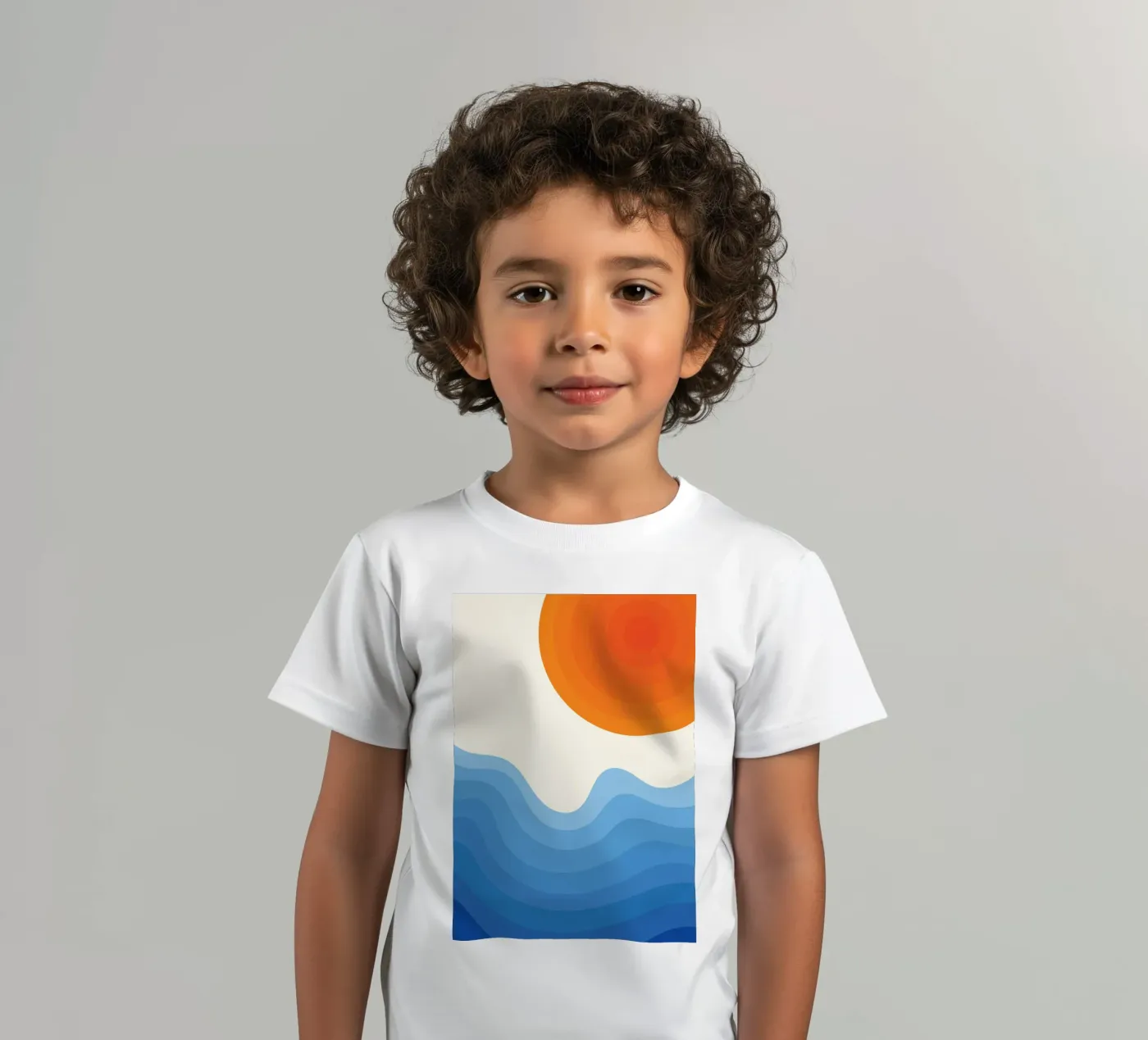 Sunset Ocean Gradient kinder t-shirt van Studio Fun Boy