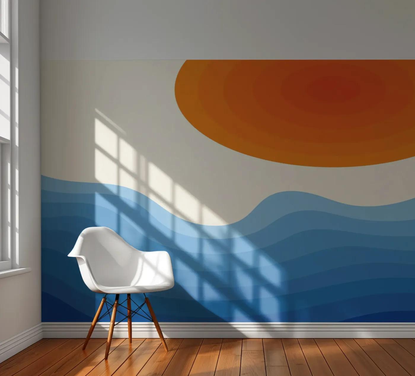 Zonsondergang Oceaan Gradient fotobehang van Studio Fun Boy