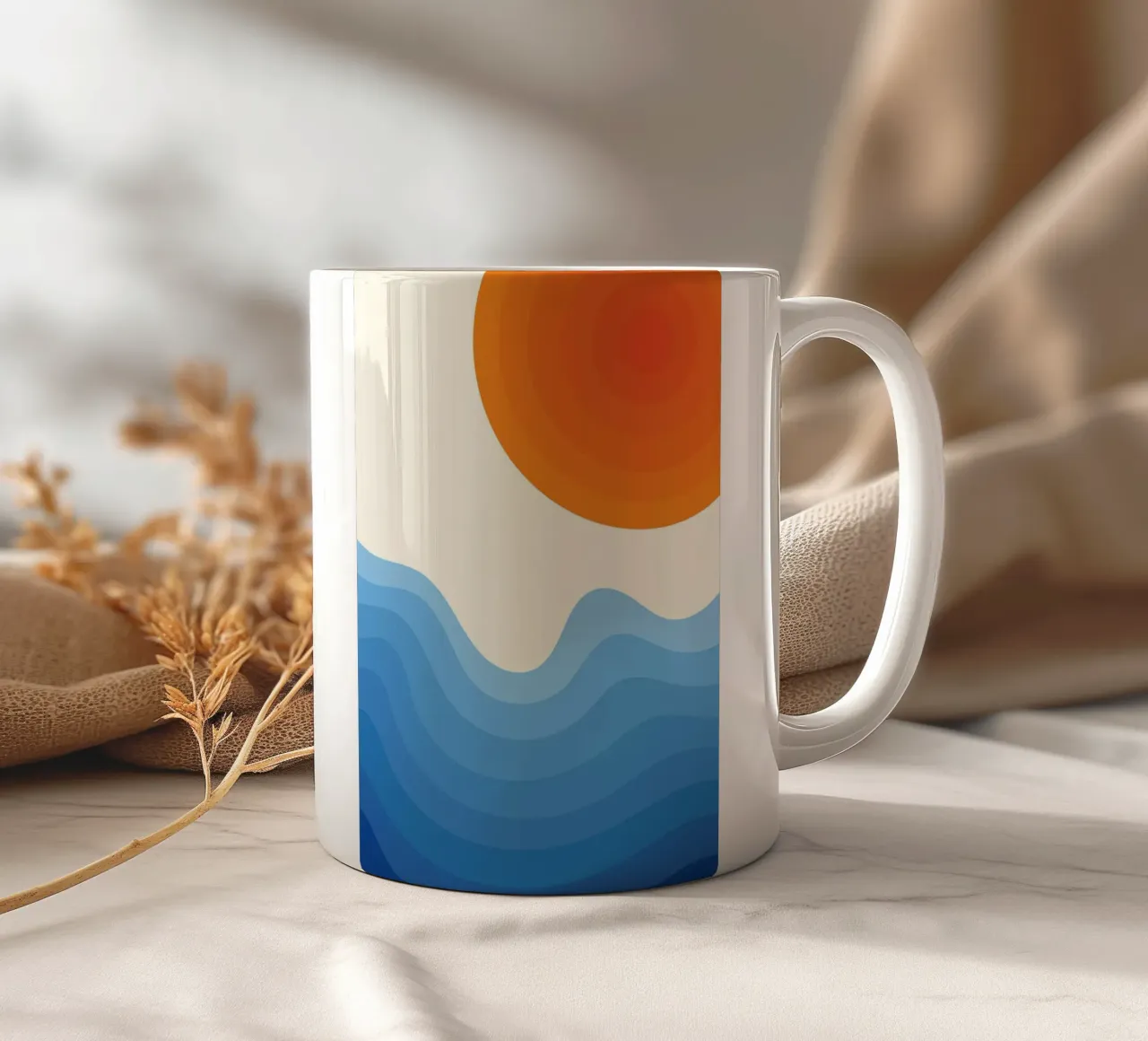 Sunset Ocean Gradient ceramic mug by Studio Fun Boy