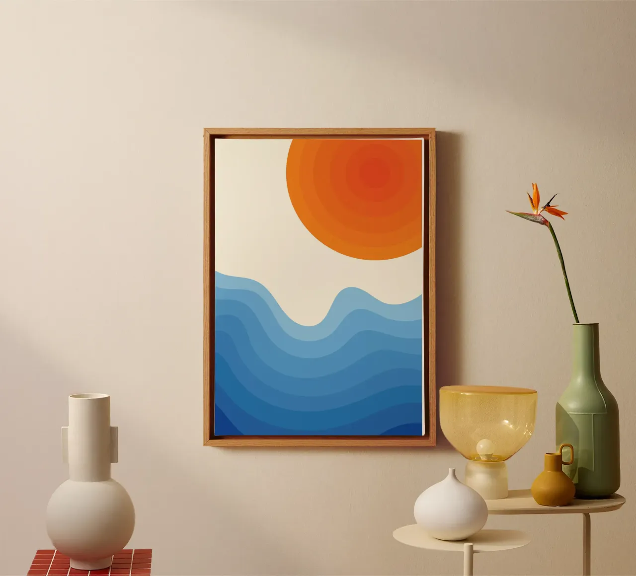 Sunset Ocean Gradient canvas by Studio Fun Boy