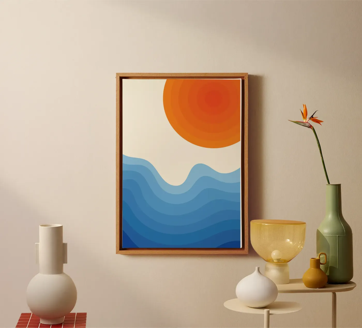 Zonsondergang Oceaan Gradient canvas van Studio Fun Boy