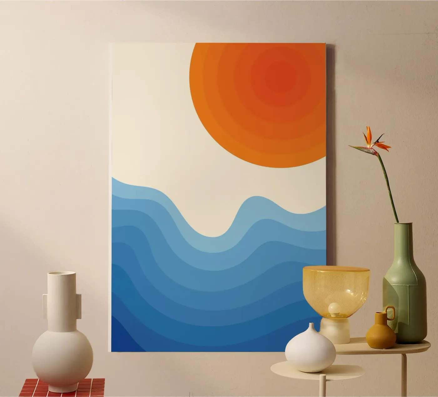 Zonsondergang Oceaan Gradient canvas van Studio Fun Boy