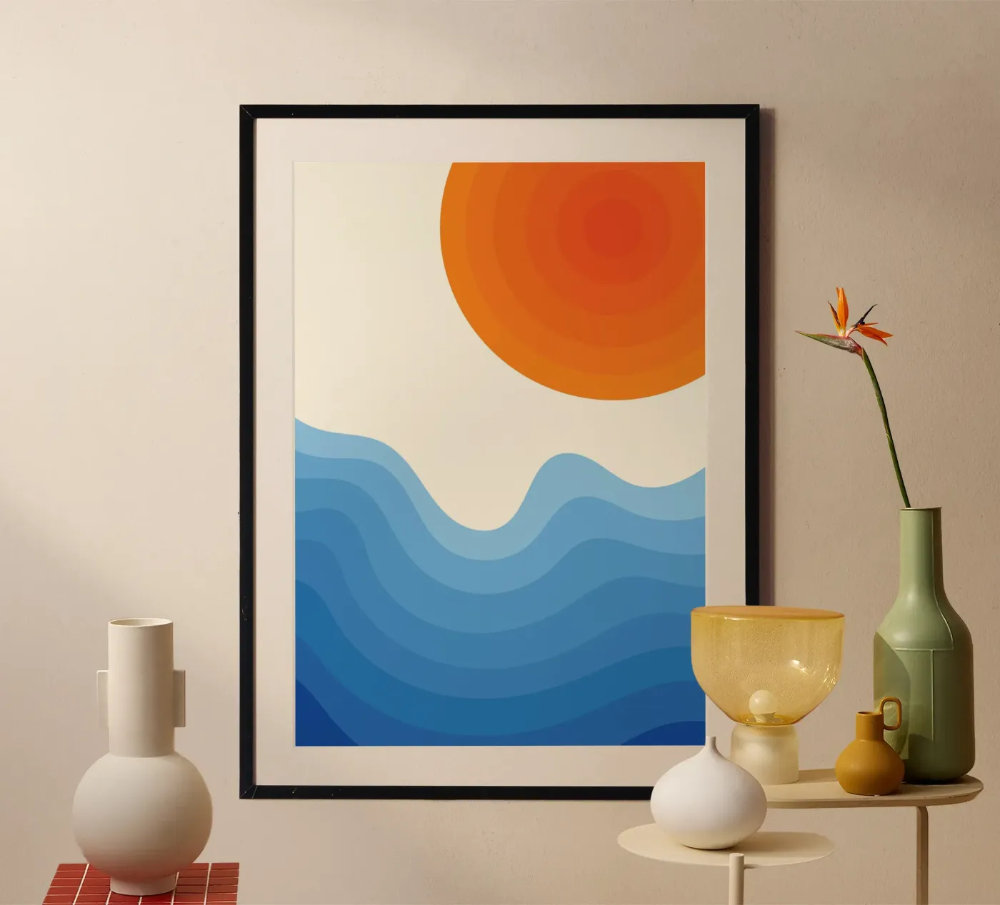 Sunset Ocean Gradient poster van Studio Fun Boy