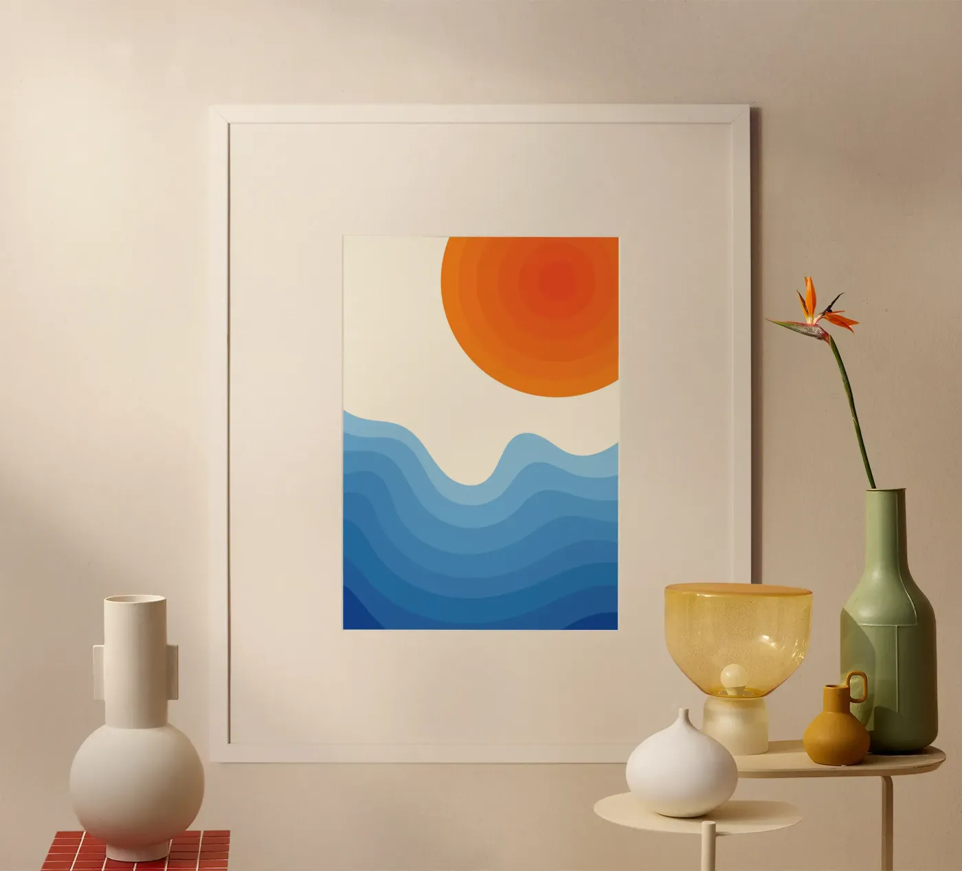 Sunset Ocean Gradient poster van Studio Fun Boy
