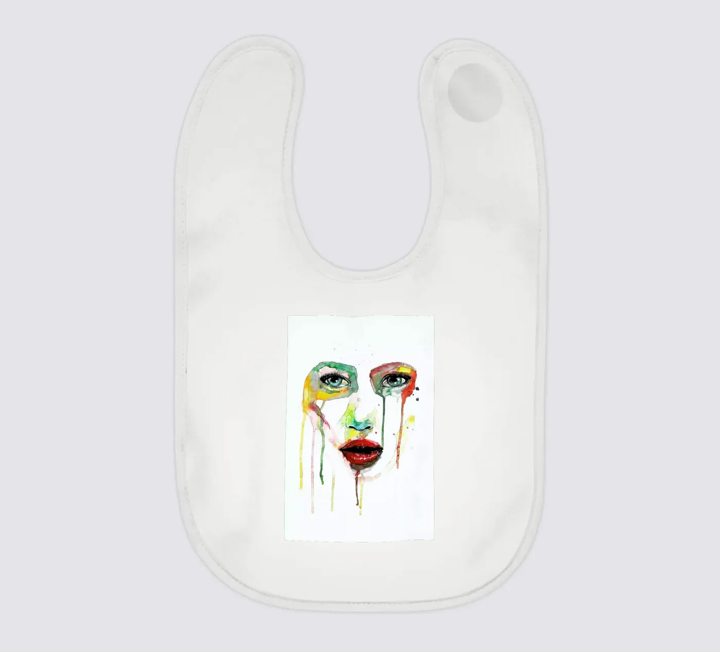 Crying Green baby bib by Mathilde Olsen