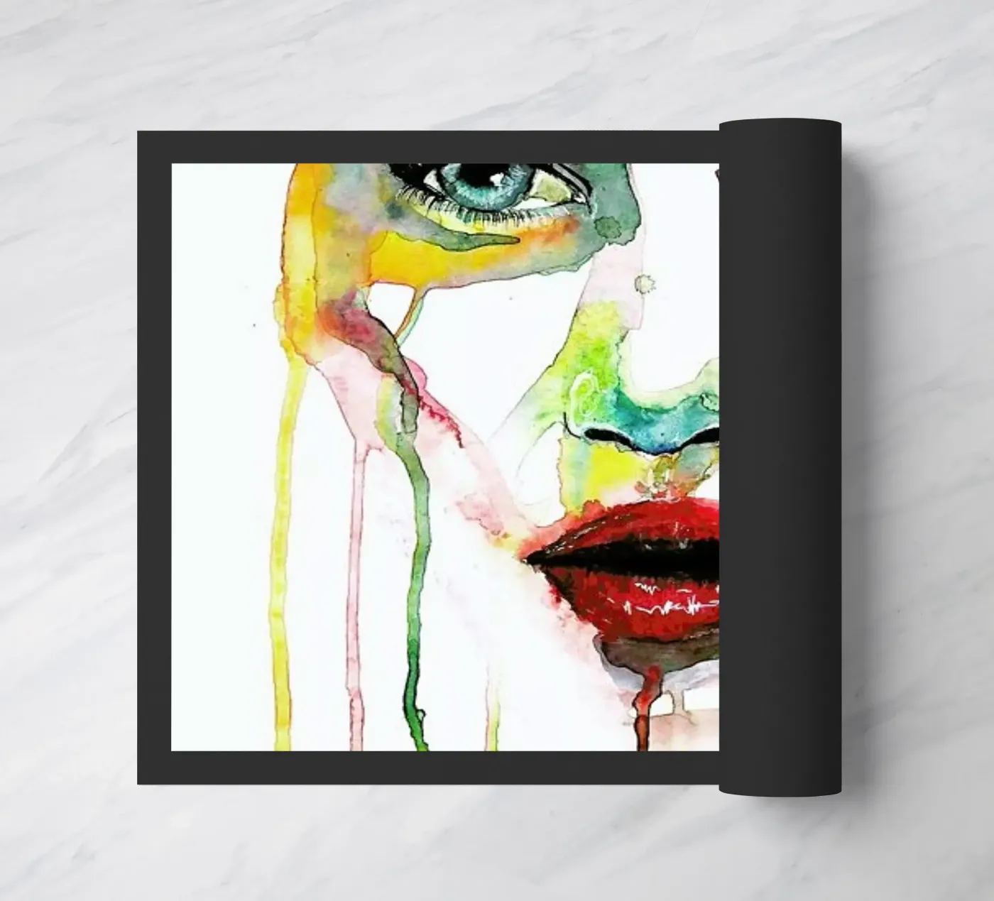 Crying Green Fußmatte von Mathilde Olsen