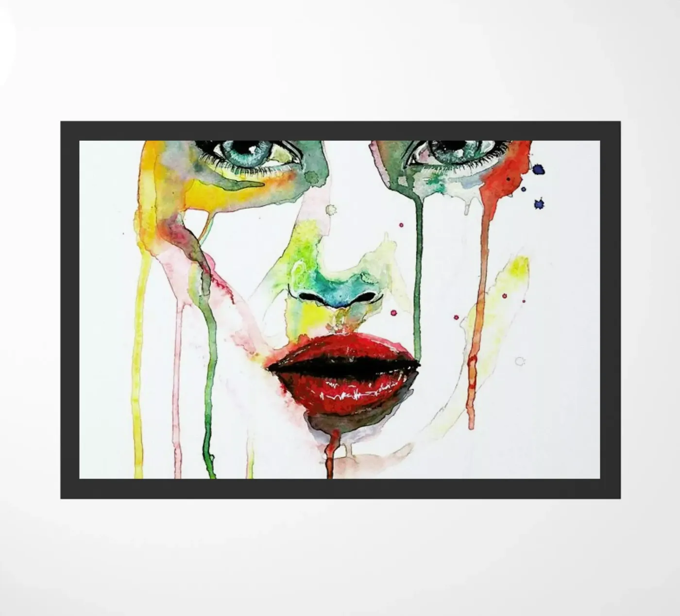 Crying Green Fußmatte von Mathilde Olsen