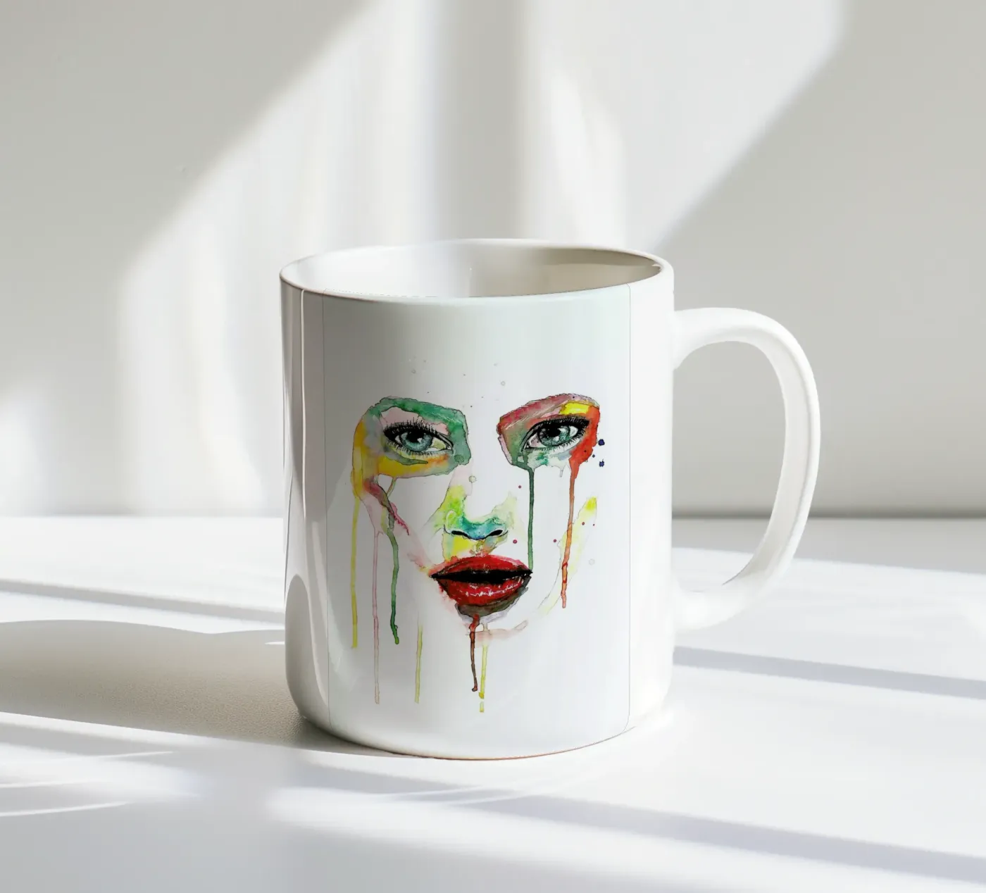 Crying Green ceramic mug by Mathilde Olsen
