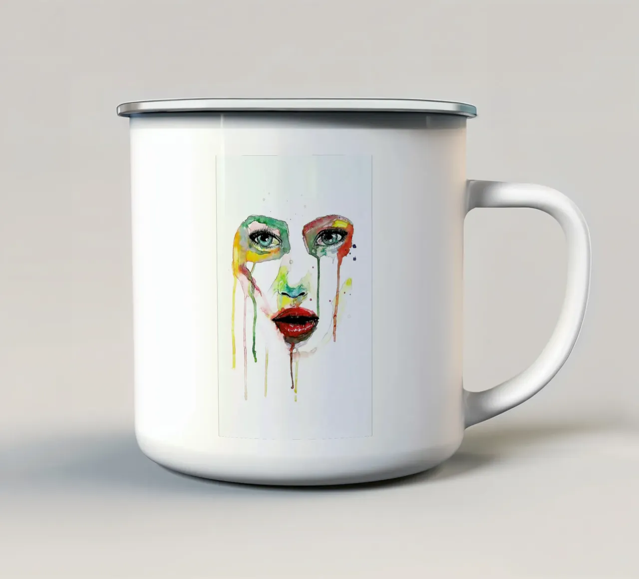 Crying Green tazza in smalto da Mathilde Olsen