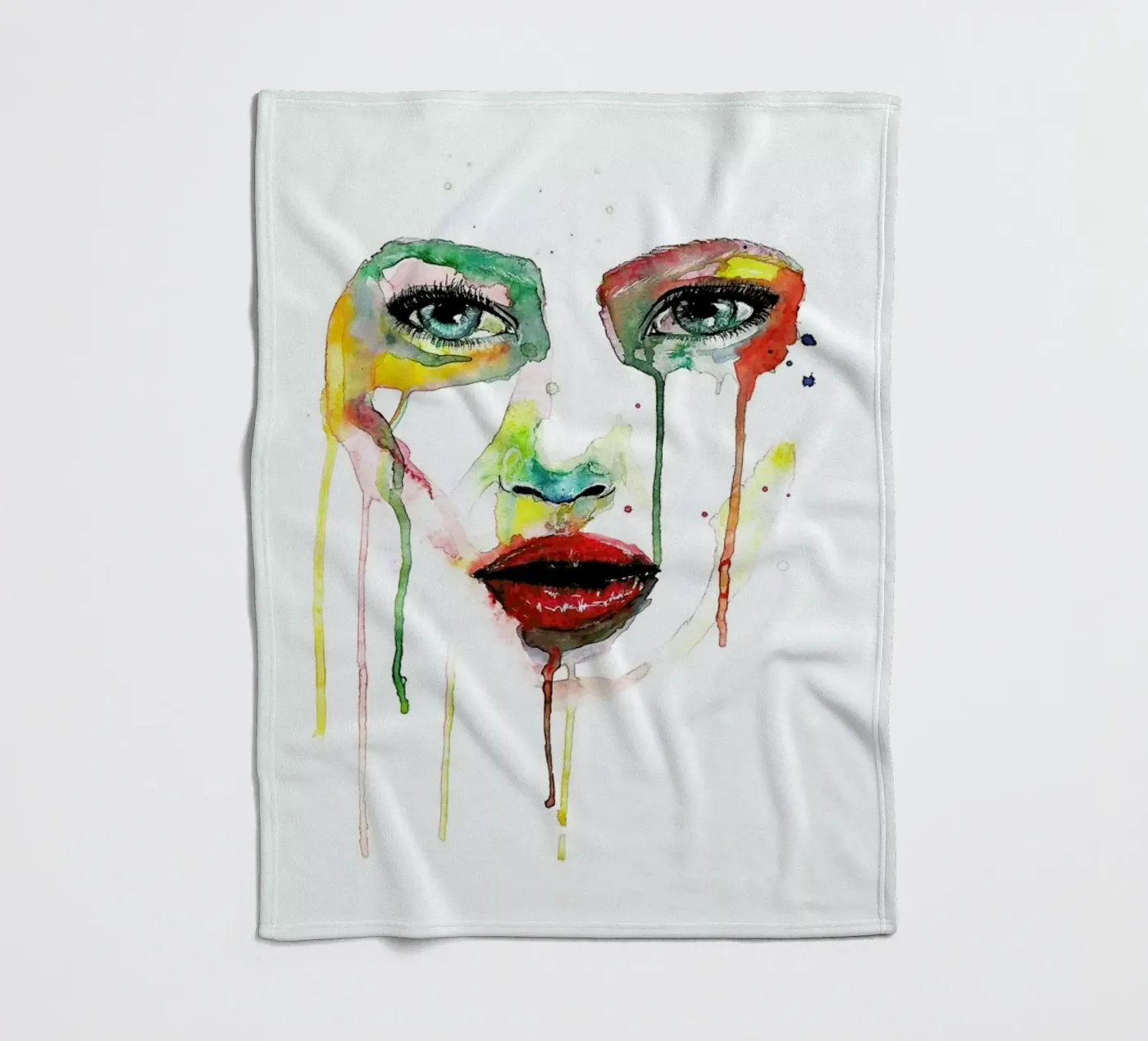 Crying Green fleecedeken van Mathilde Olsen