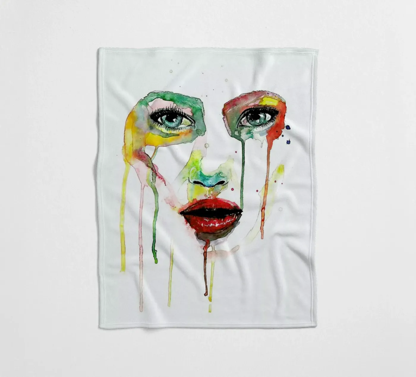 Crying Green fleecedeken van Mathilde Olsen