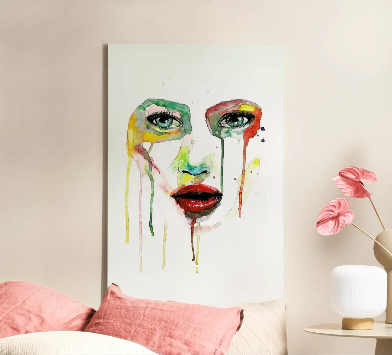Crying Green Leinwand von Mathilde Olsen
