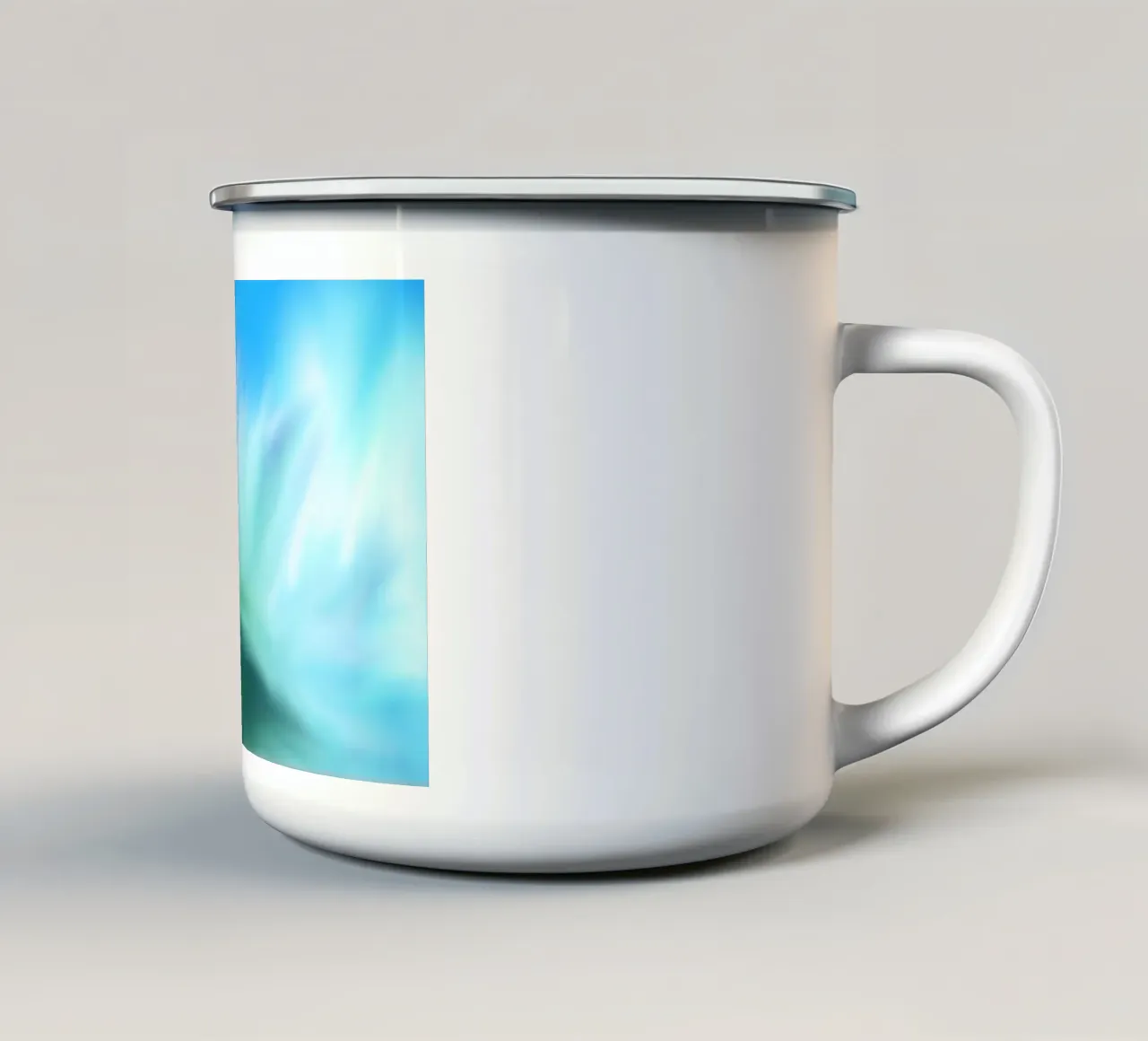 Piccolo fiore bianco sfocato artisticamente tazza in smalto da Something for you