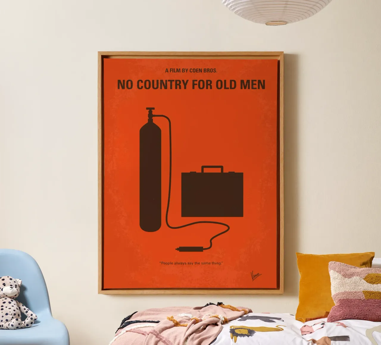 No253 My No Country for Old men minimal movie poster canvas met Baklijst van Chungkong