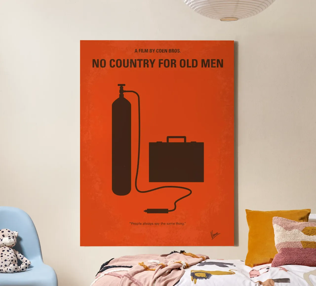 No253 My No Country for Old men minimal movie poster canvas met Baklijst van Chungkong