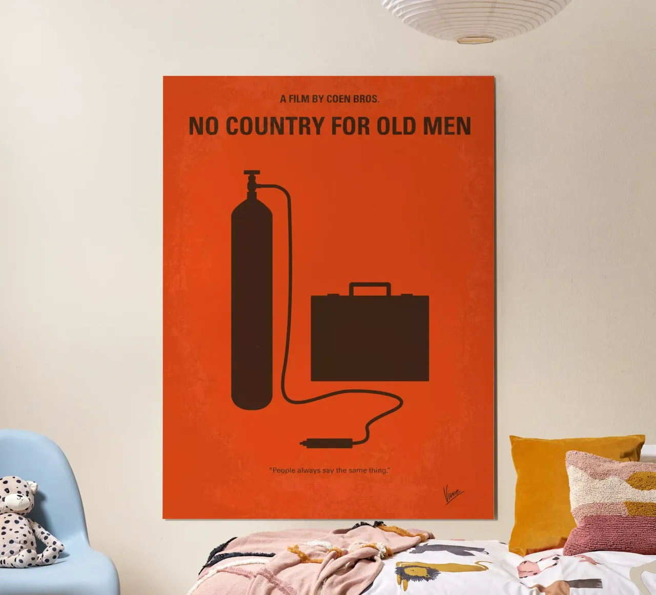 No253 My No Country for Old men minimal movie poster poster con telaio in plastica da Chungkong
