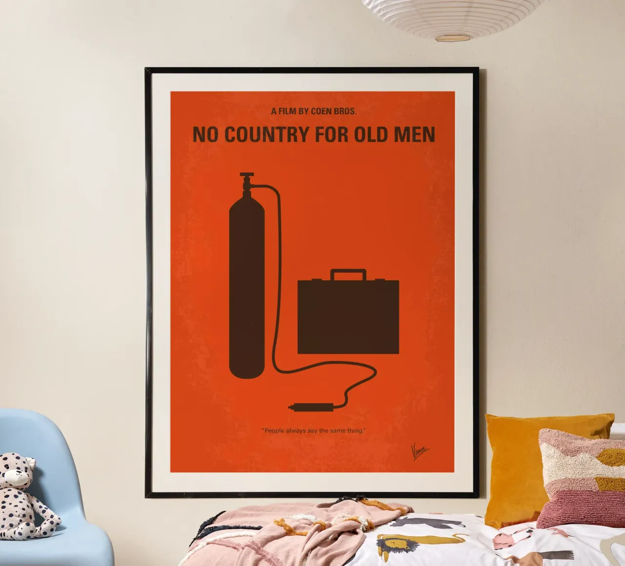 No253 My No Country for Old men minimal movie poster poster con telaio in plastica da Chungkong