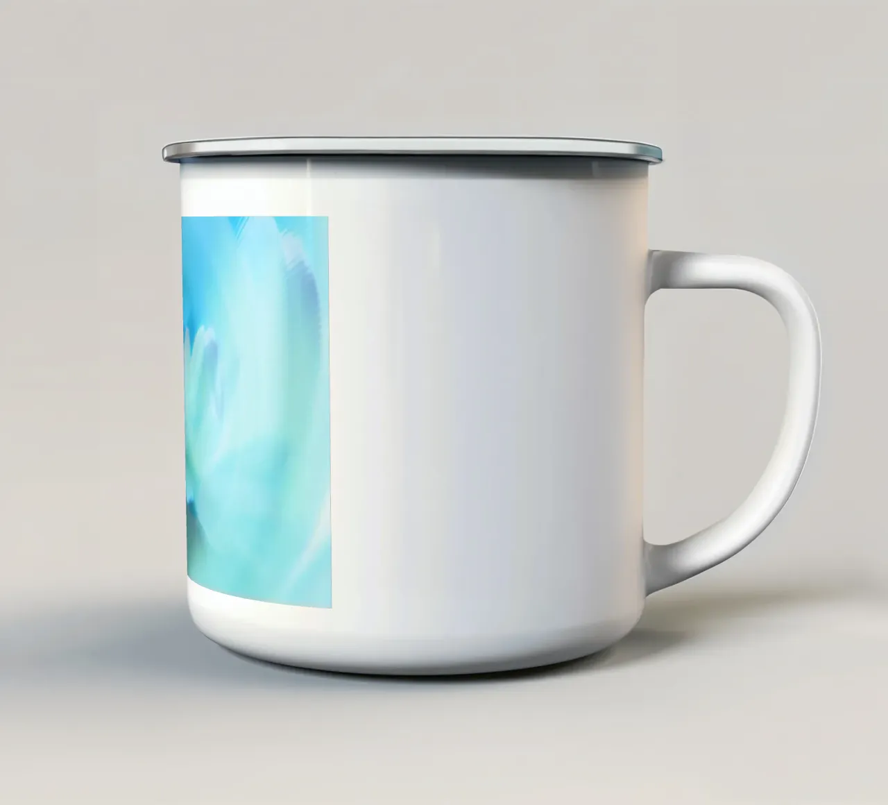 Piccolo fiore bianco sfocato artisticamente tazza in smalto da Something for you