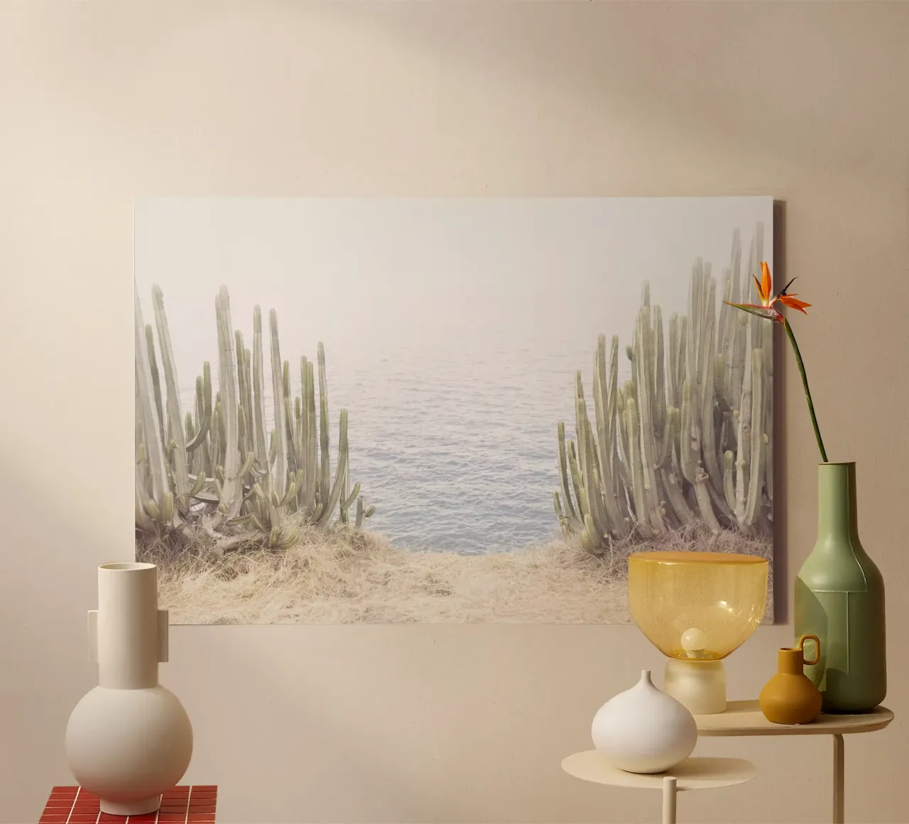 Cactus dell'oceano tela con Cornice a cassetta da Kathrin Pienaar