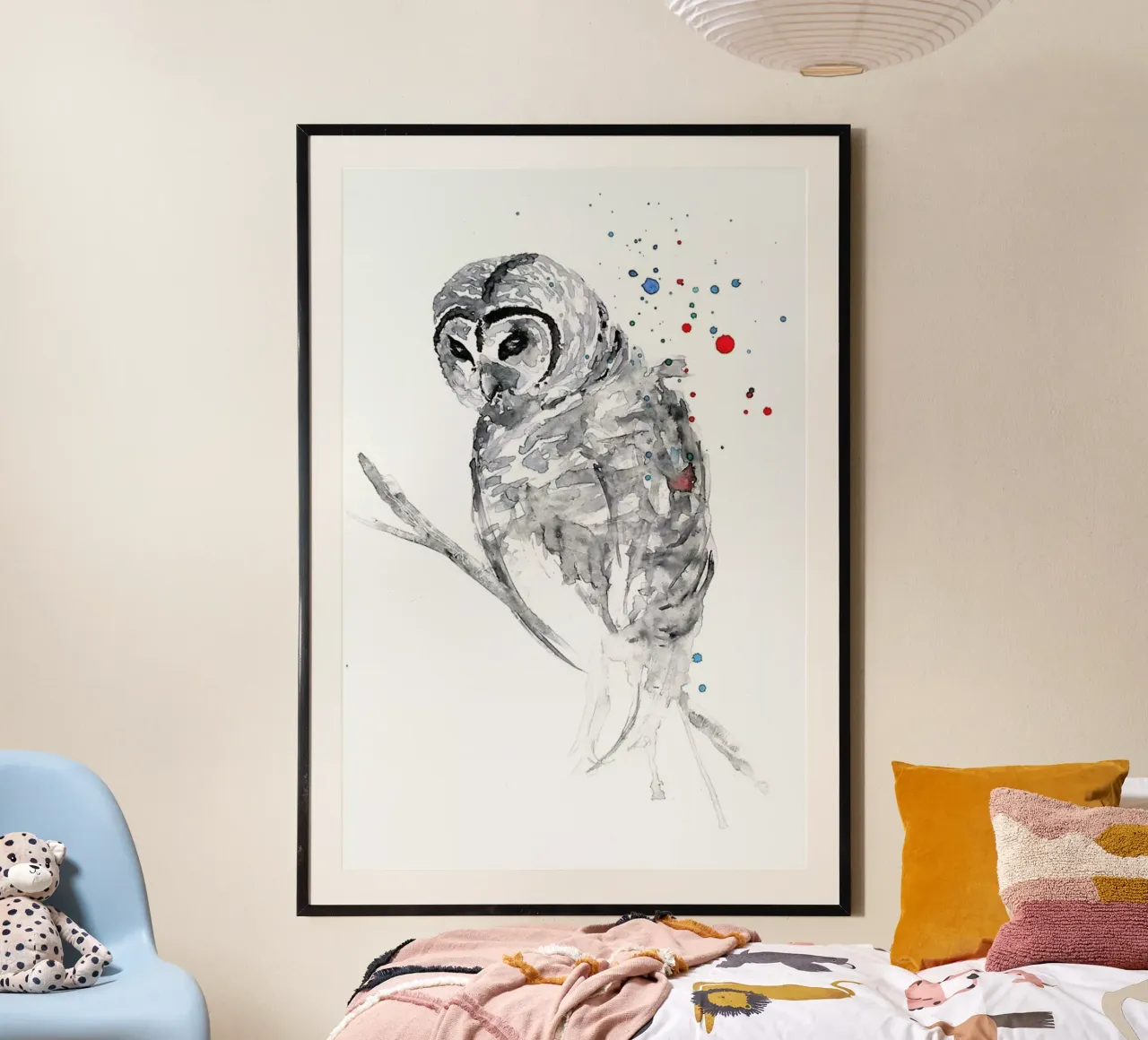 Winter Bird poster con telaio in alluminio da Mathilde Olsen