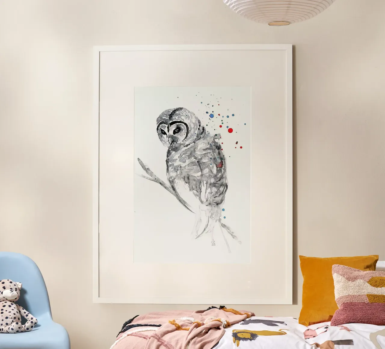 Winter Bird poster con telaio in alluminio da Mathilde Olsen