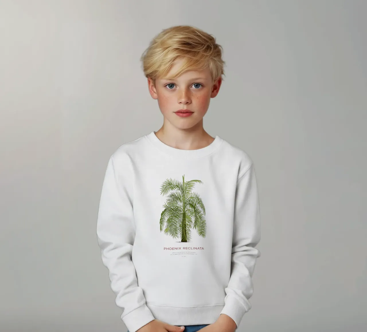 Palmera datilera árabe o Phoenix reclinata sudadera para niño de Vintagrafica