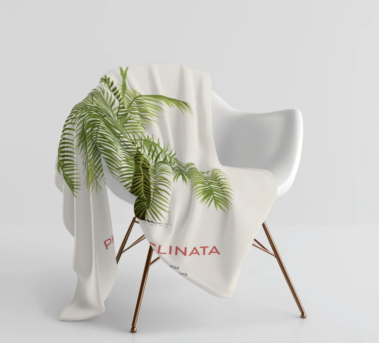 Arabian date palm or Phoenix reclinata fleece blanket by Vintagrafica