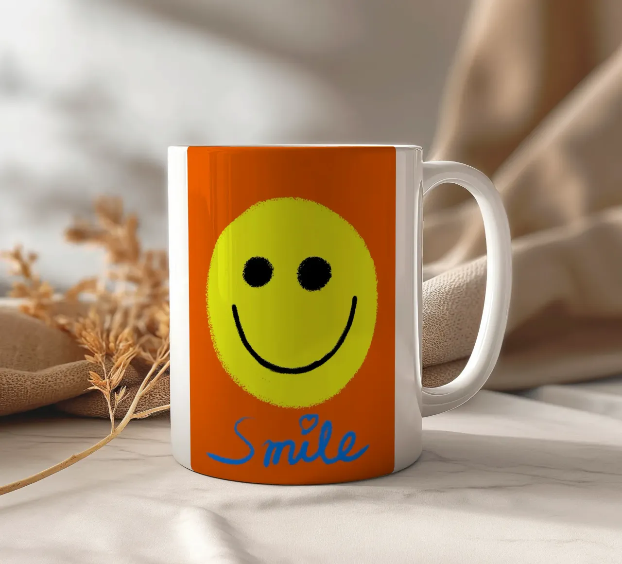 Emoji Gelb Lächeln Kunst Keramik Tasse von Carinaprint