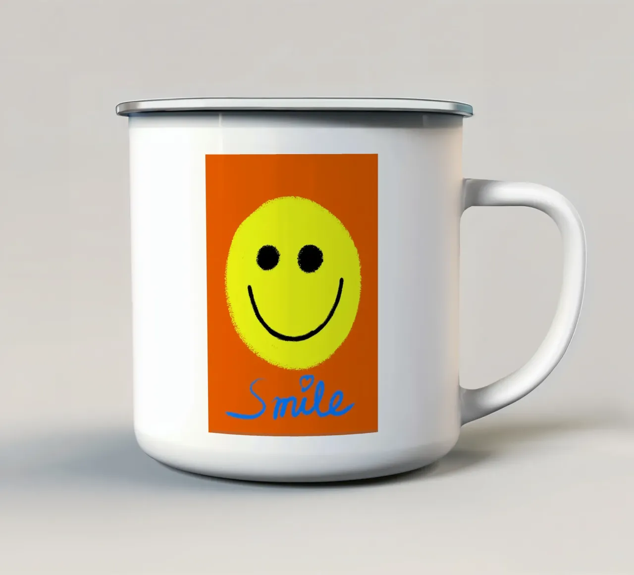 Emoji Yellow Smile Art tazza in smalto da Carinaprint