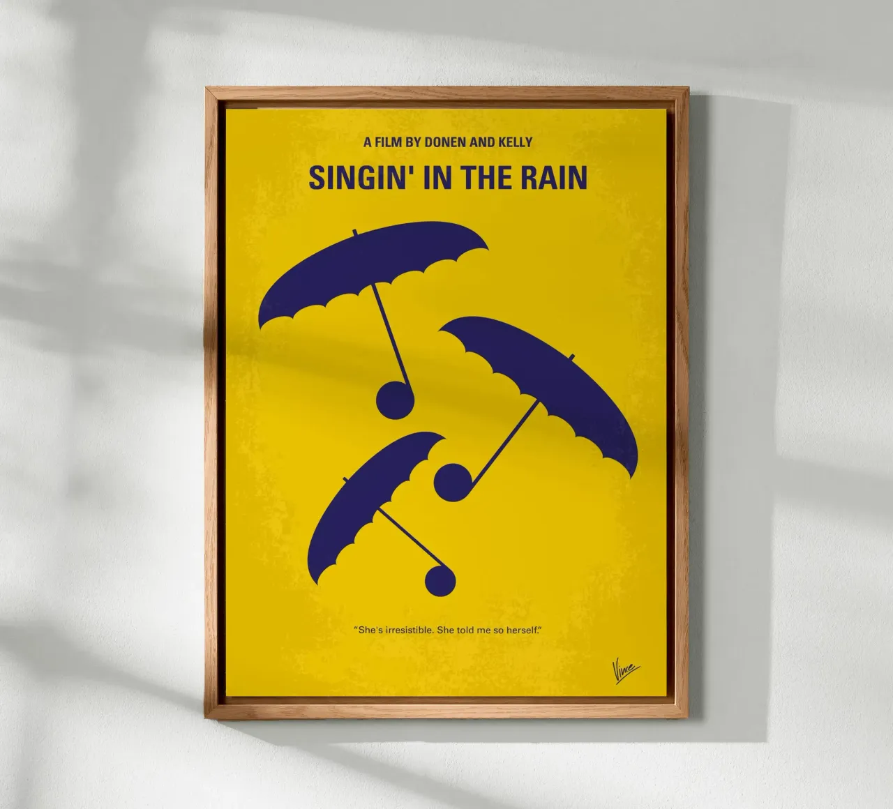 No254 My SINGIN IN THE RAIN minimal movie poster alluminio dibond da Chungkong