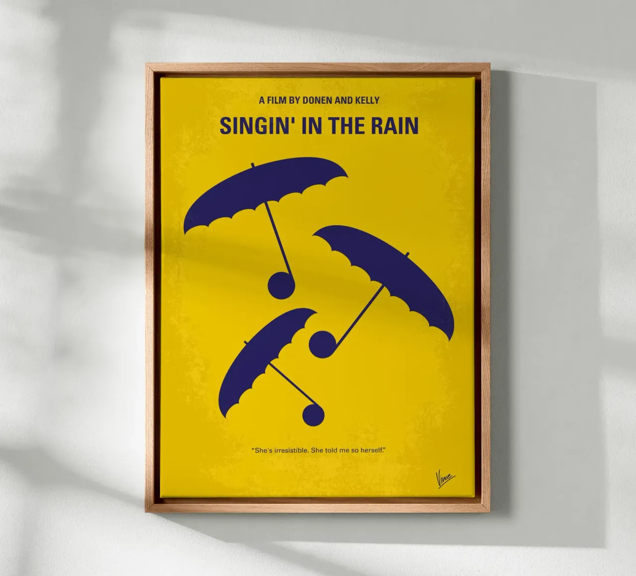 No254 My SINGIN IN THE RAIN minimal movie poster tela con Cornice a cassetta da Chungkong
