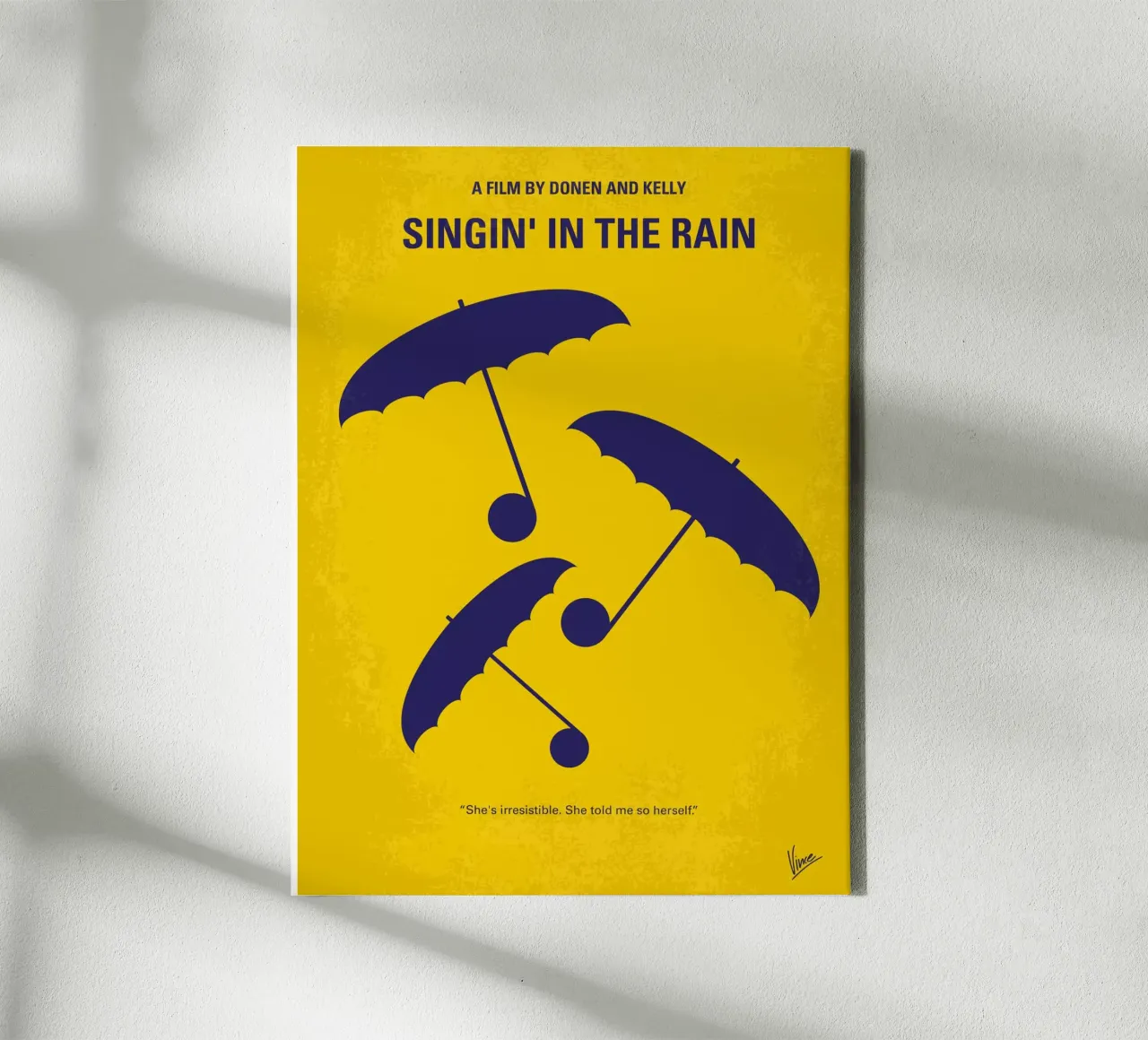 No254 My SINGIN IN THE RAIN minimal movie poster tela con Cornice a cassetta da Chungkong