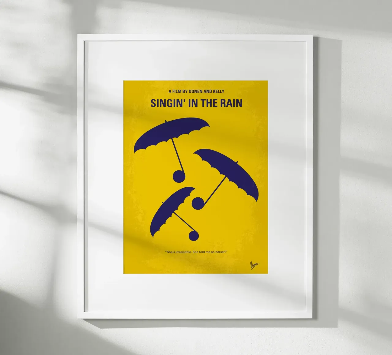 No254 My SINGIN IN THE RAIN minimal movie poster carta hahnemühle da Chungkong